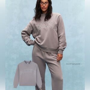 PARKE TONAL *NEW* Monochrome Varsity Mockneck STONE L/XL